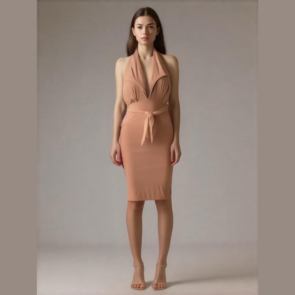 Carli Babel x MISSGUIDED Blazer Style Midi Dress Sz 6 Blush